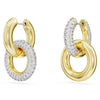 Dextera Interlocking Hoop Drop Earrings Gold Swarovski
