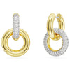 Dextera Interlocking Hoop Drop Earrings Gold Swarovski