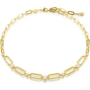 Swarovski Constella Paperclip Necklace Round Cut Gold 5683354