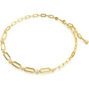 Swarovski Constella Paperclip Necklace Round Cut Gold 5683354