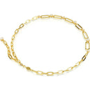 Swarovski Constella Paperclip Necklace Round Cut Gold 5683354