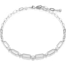 Swarovski Constella Paperclip Necklace Round Cut Silver 5683360