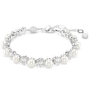 Swarovski Matrix Tennis Bracelet Round Cut Pearl Silver 5689625