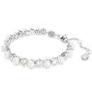 Swarovski Matrix Tennis Bracelet Round Cut Pearl Silver 5689625