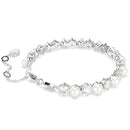 Swarovski Matrix Tennis Bracelet Round Cut Pearl Silver 5689625