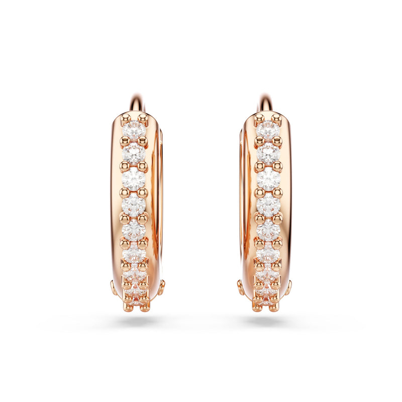 Swarovski Matrix Hoop Earrings Round Rose Gold 5690669