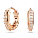 Swarovski Matrix Hoop Earrings Round Rose Gold 5690669