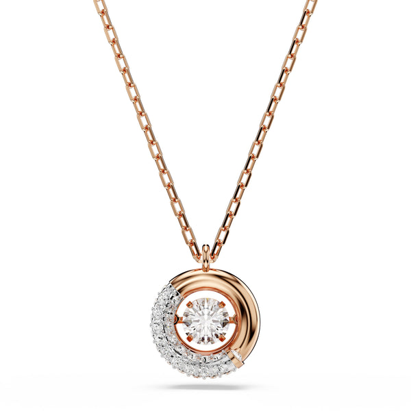 Swarovski Dextera Pendant Necklace Rose Gold Round 5692257