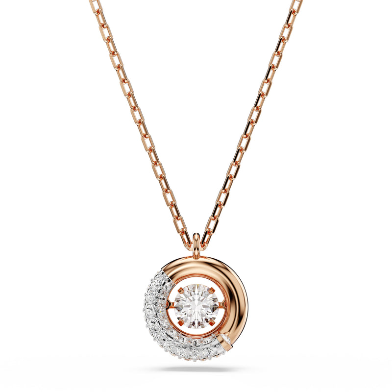 Swarovski Dextera Pendant Necklace Rose Gold Round 5692257