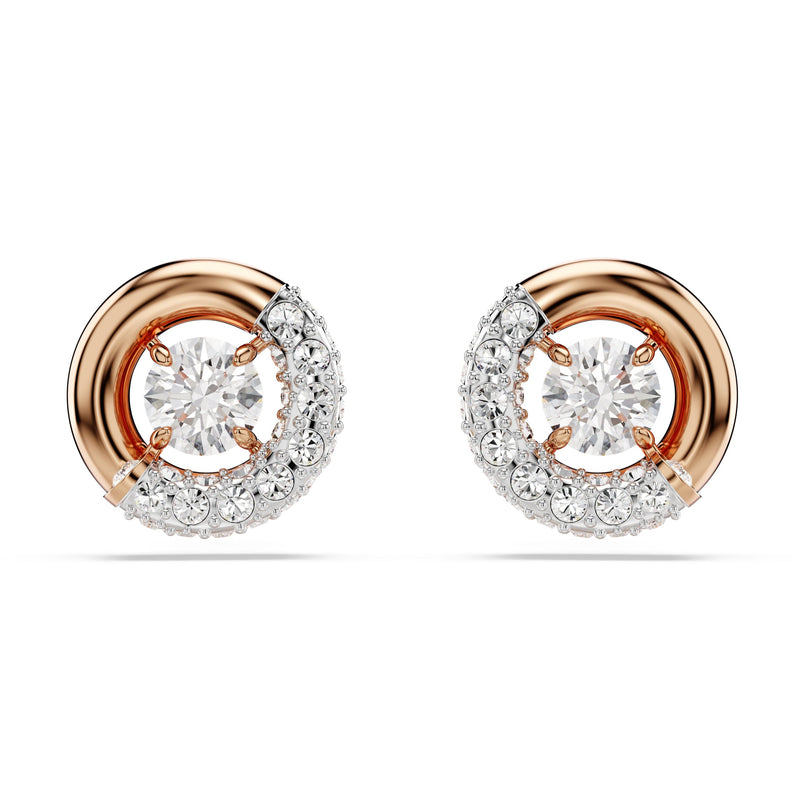 Swarovski Dextera Stud Earrings Round Rose Gold 5692258