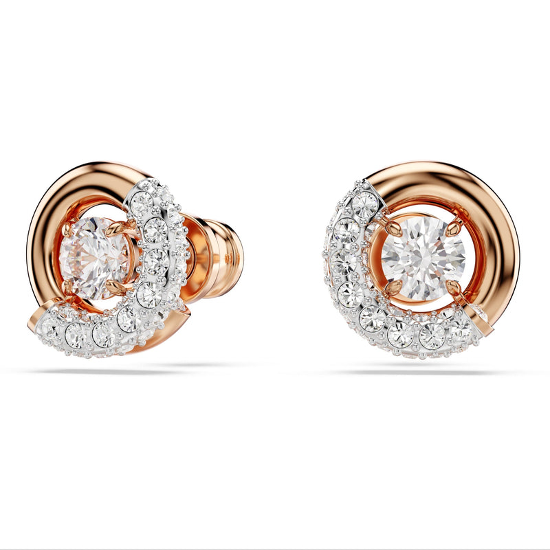 Swarovski Dextera Stud Earrings Round Rose Gold 5692258