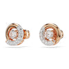 Swarovski Dextera Stud Earrings Round Rose Gold 5692258 Swarovski