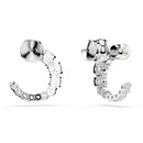 Swarovski Matrix Hoop Earrings Crystal Pearl Silver 5692260