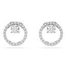 Swarovski Constella Stud Earrings Silver Round 5692262
