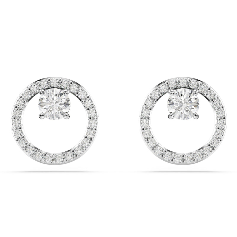 Swarovski Constella Stud Earrings Silver Round 5692262
