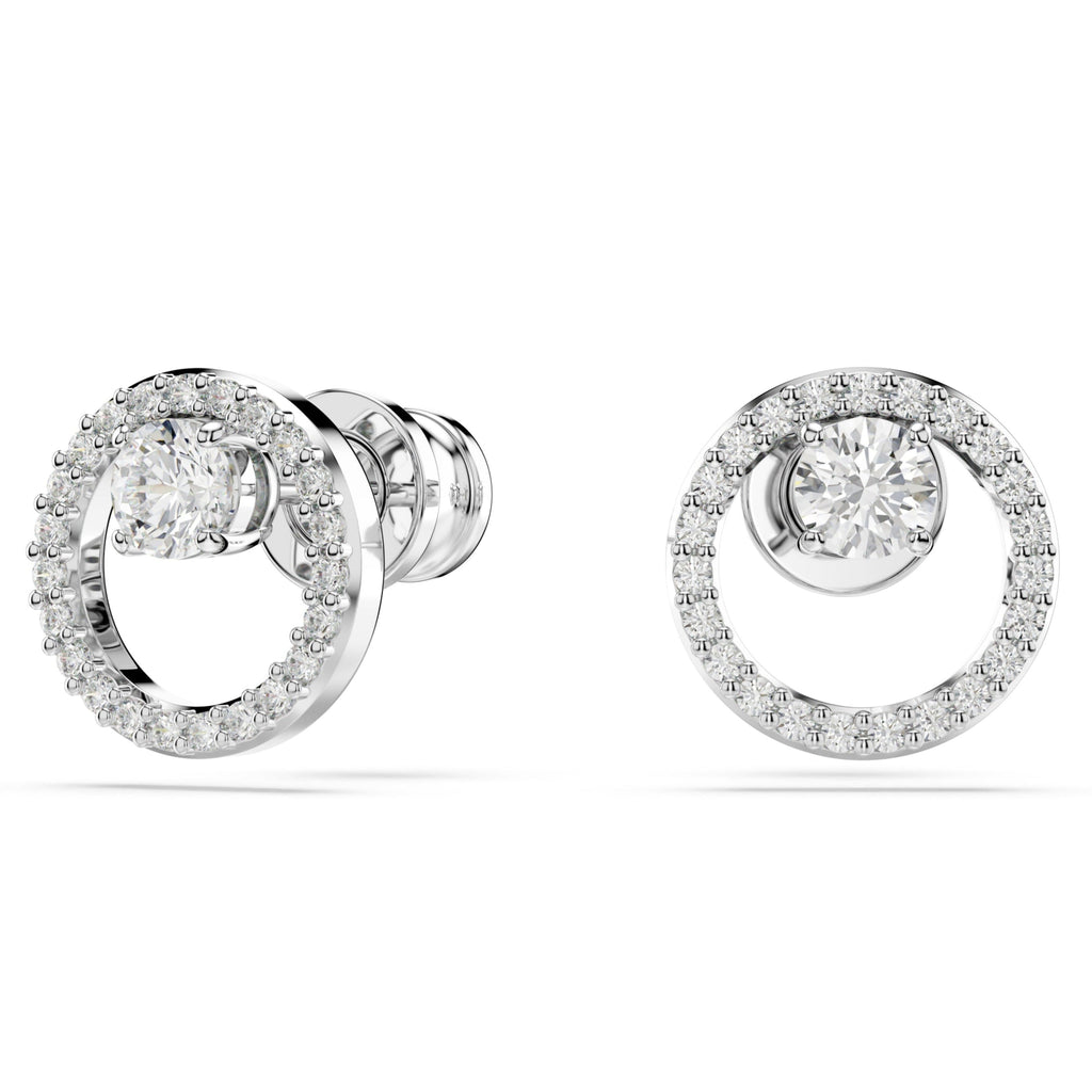 Swarovski Constella Stud Earrings Silver Round 5692262