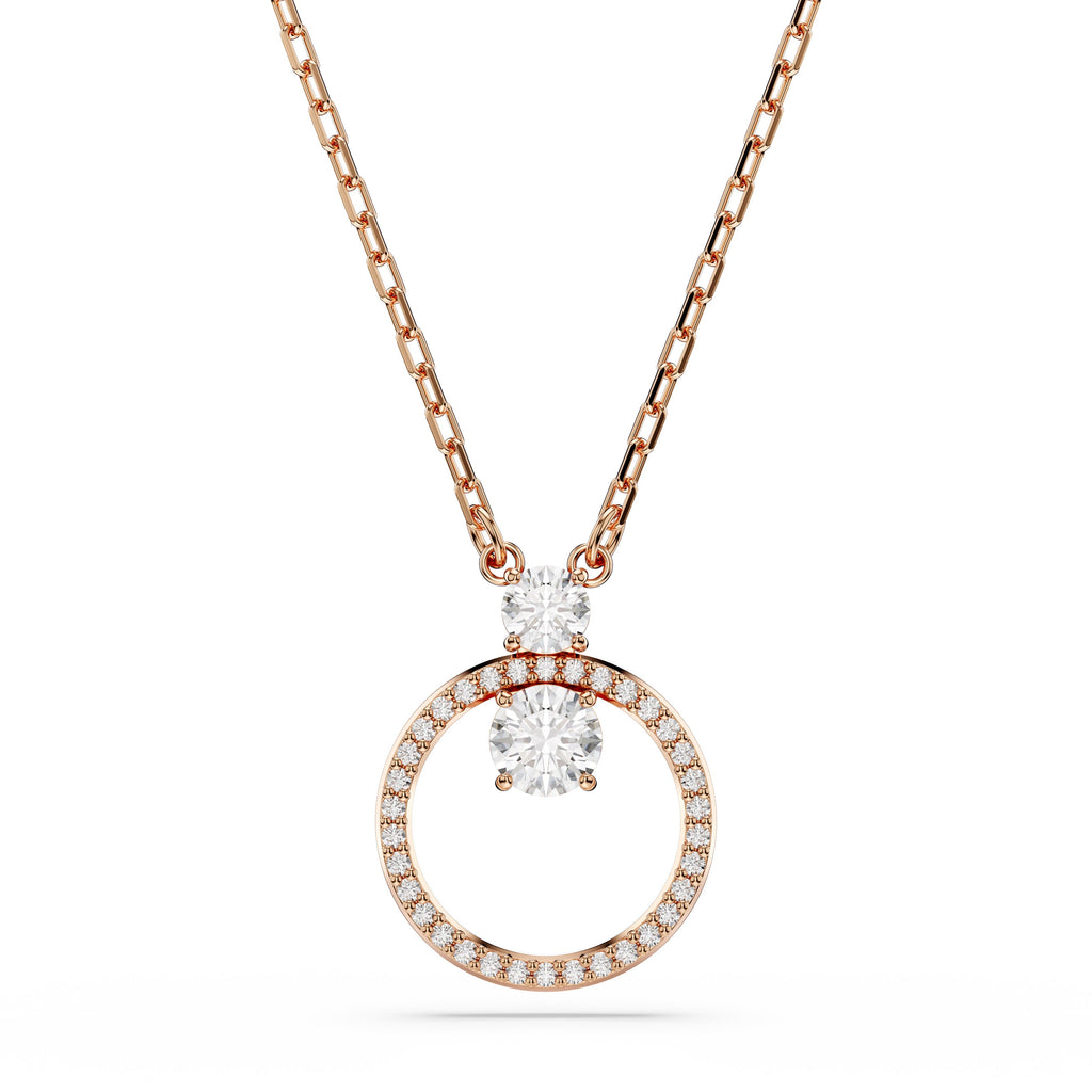 Swarovski Constella Pendant Necklace Round Rose Gold 5692266