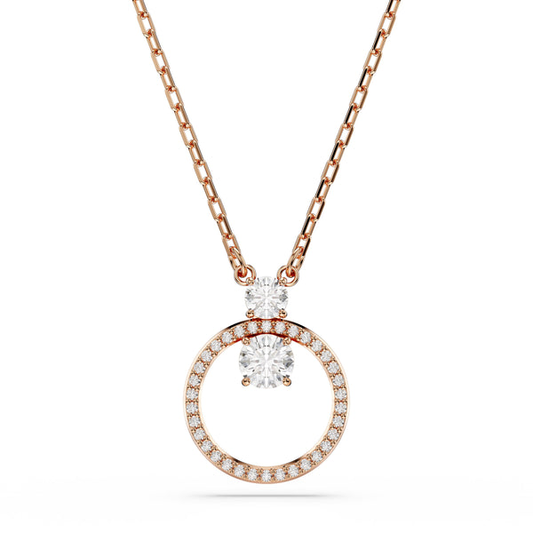 Swarovski Constella Pendant Necklace Round Rose Gold 5692266