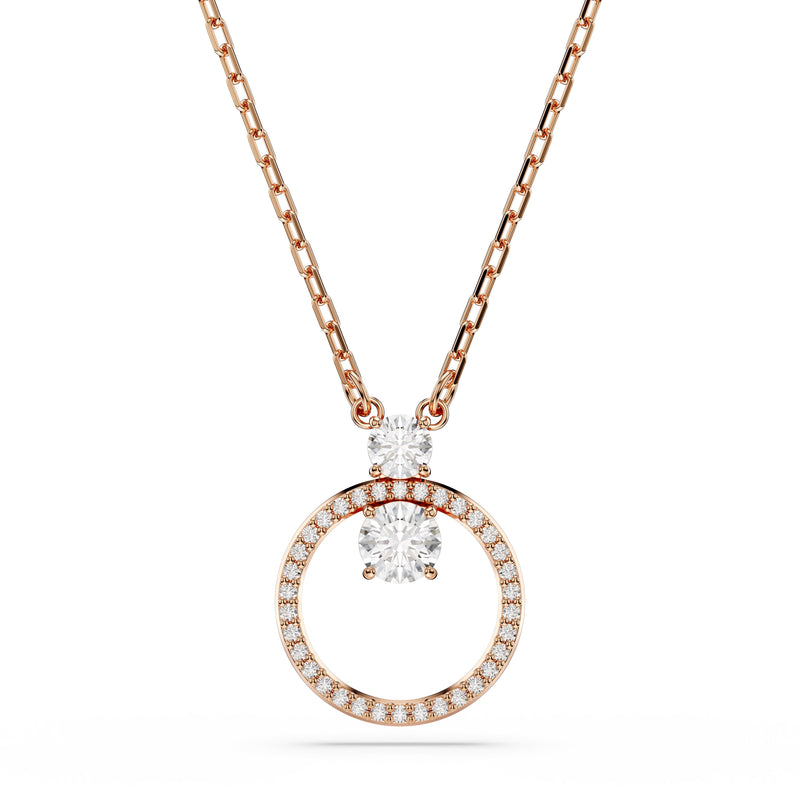 Swarovski Constella Pendant Necklace Round Rose Gold 5692266