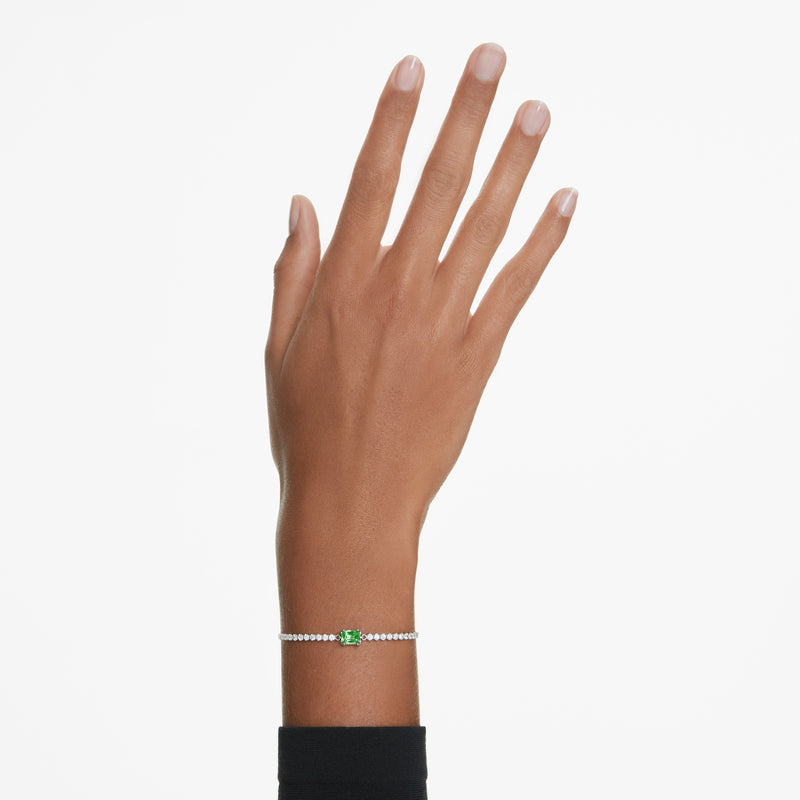 Swarovski Matrix Tennis Bracelet Green Baguette 5693411