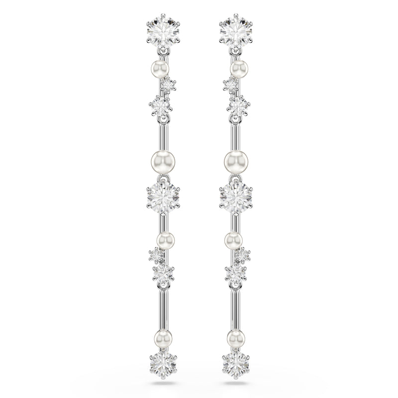Swarovski Constella Pearl Drop Earrings Silver 5705614