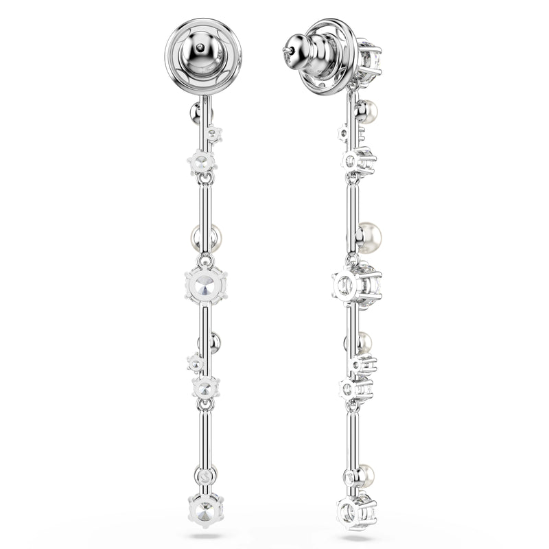 Swarovski Constella Pearl Drop Earrings Silver 5705614
