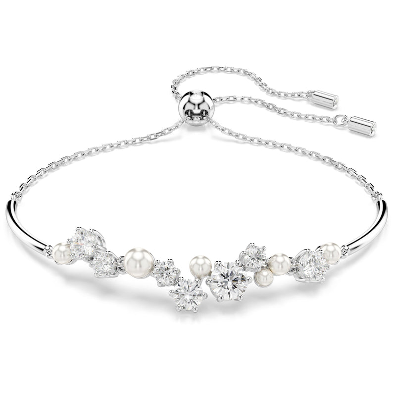 Swarovski Constella Bangle Crystal Pearl Round Cut Silver 5705618