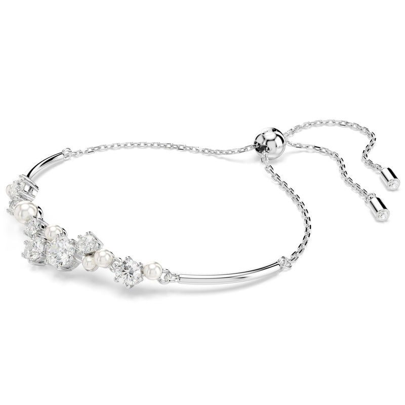 Swarovski Constella Bangle Crystal Pearl Round Cut Silver 5705618