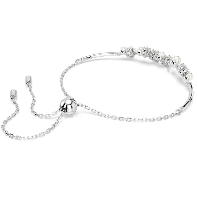 Swarovski Constella Bangle Crystal Pearl Round Cut Silver 5705618