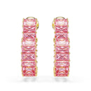 Swarovski Matrix Heart Hoop Earrings Pink Baguette Gold 5706340