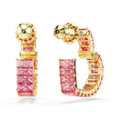 Swarovski Matrix Heart Hoop Earrings Pink Baguette Gold 5706340
