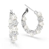 Swarovski Matrix Hoop Earrings Pearl Crystal Silver 5709256 Swarovski
