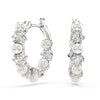 Swarovski Matrix Hoop Earrings Pearl Crystal Silver 5709256 Swarovski