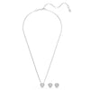 Ariana Grande Heart Necklace & Earrings Set Silver Swarovski
