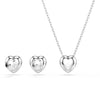 Ariana Grande Heart Necklace & Earrings Set Silver Swarovski