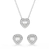 Ariana Grande Heart Necklace & Earrings Set Silver Swarovski