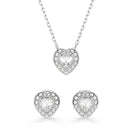Swarovski x Ariana Grande Heart Necklace & Earrings Set Silver 5720849