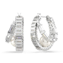 Swarovski x Ariana Grande Pearl Hoop Earrings Silver 5720868