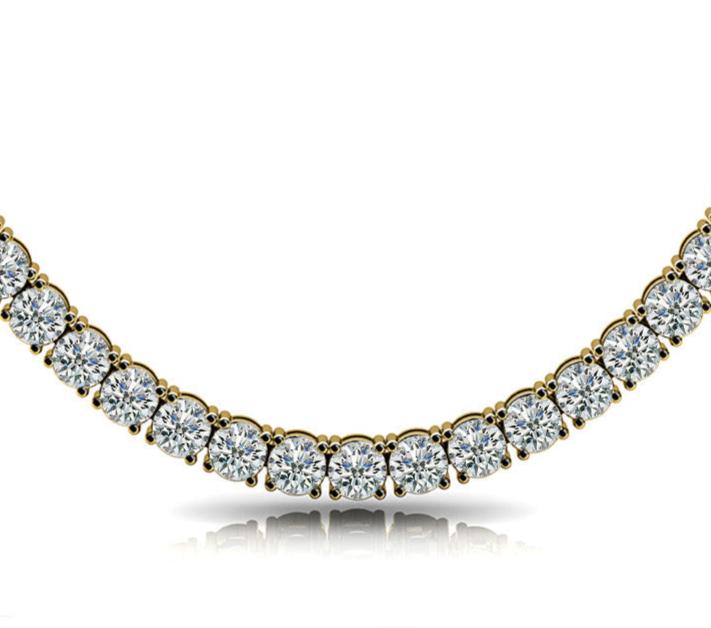 Round Diamond Tennis Classic Necklace