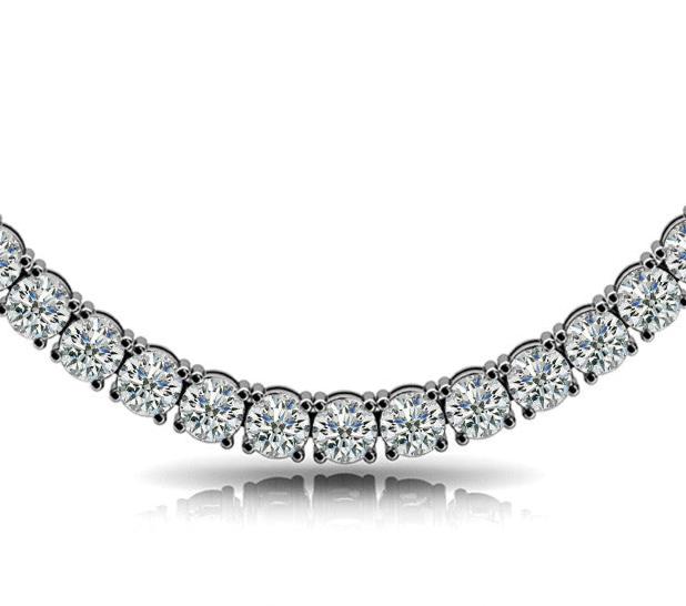 Round Diamond Tennis Classic Necklace