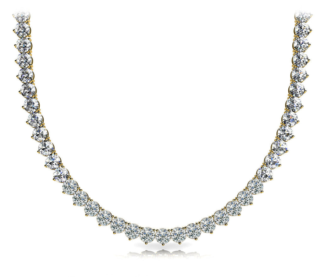 Round Diamond Modern Tennis Necklace