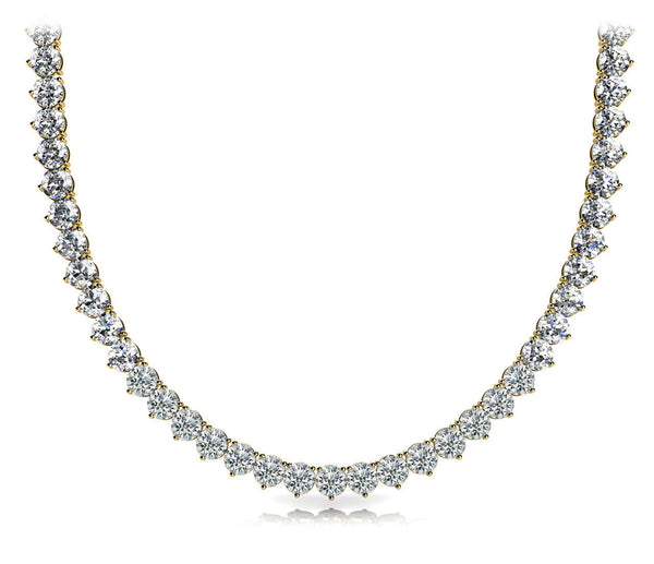 Round Diamond Modern Tennis Necklace