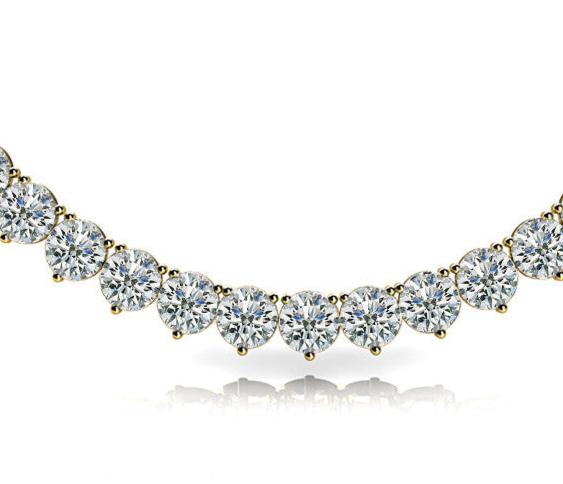 Round Diamond Modern Tennis Necklace