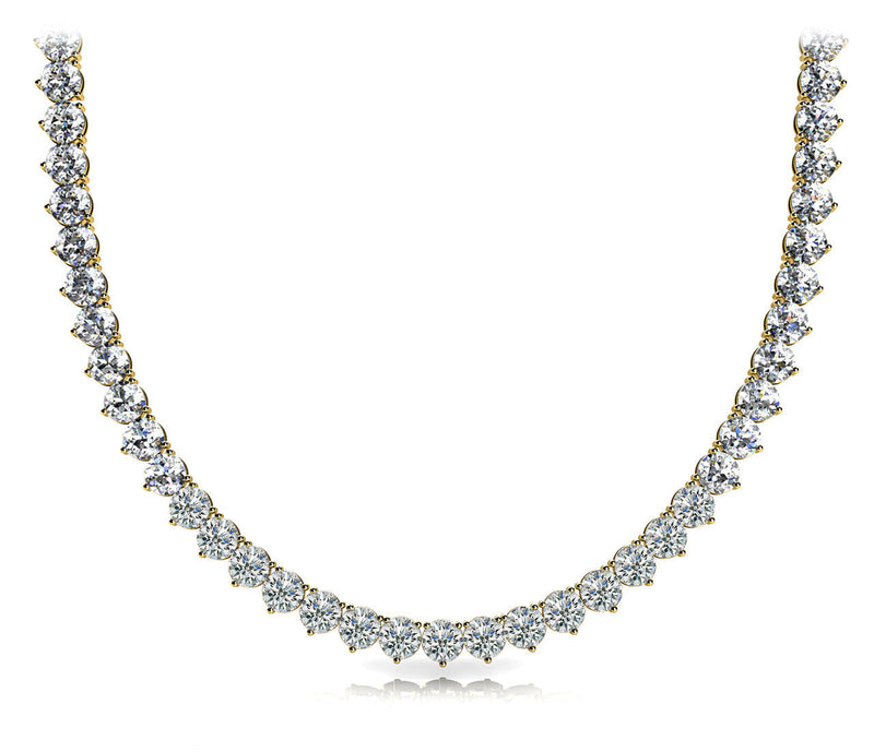 Round Diamond Modern Tennis Necklace