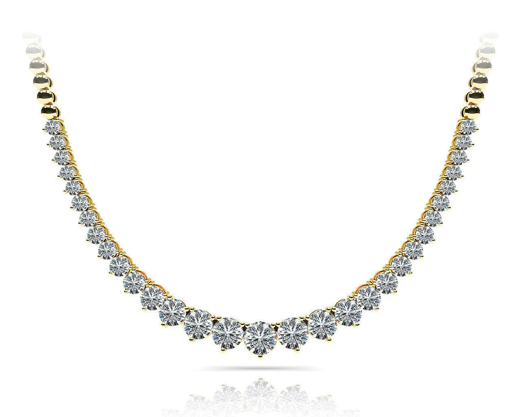Round Progressive Diamond Half Riviera Necklace