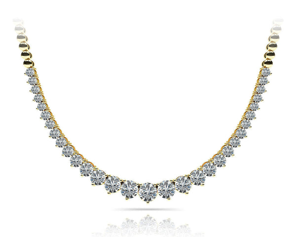 Round Progressive Diamond Half Riviera Necklace