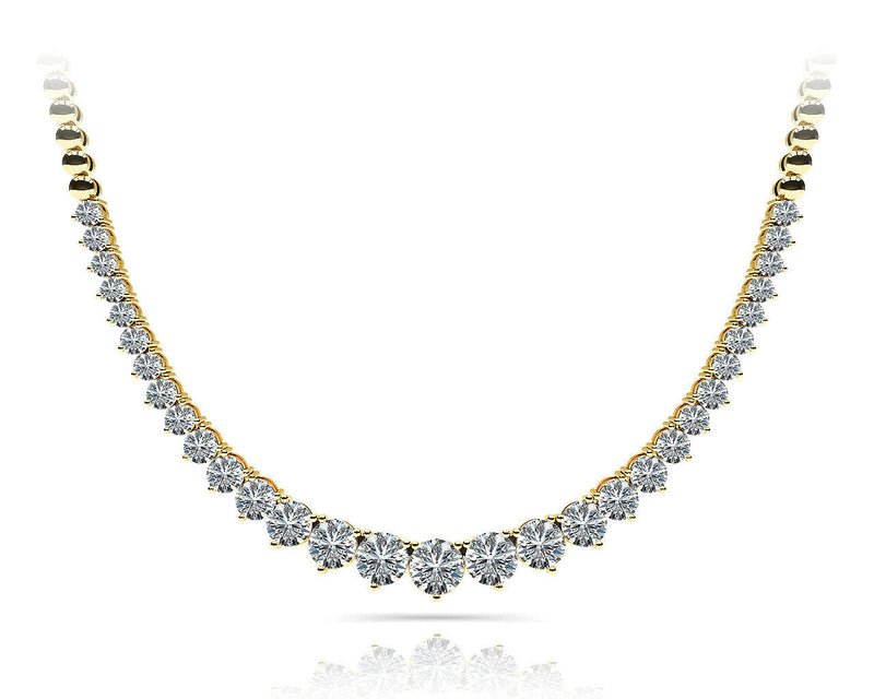 Round Progressive Diamond Half Riviera Necklace
