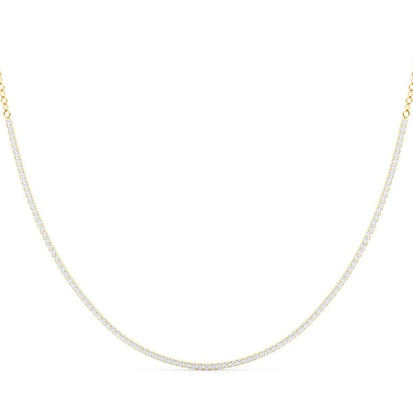 Round Diamond Half Tennis Necklace