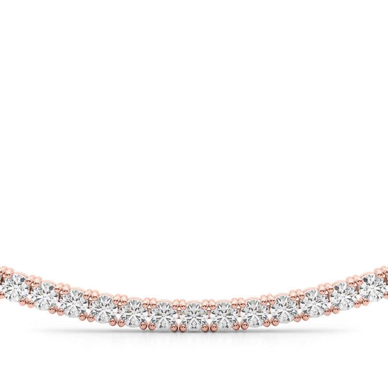 Round Diamond Half Tennis Necklace