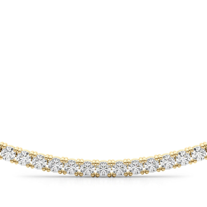 Round Diamond Half Tennis Necklace